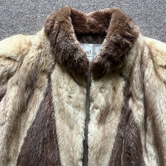Vintage Jay Lennad Furs Two Toned Genuine Fur Coat Jacket Satin Lining Women S/M - Picture 3 of 14